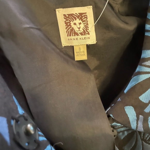 Anne Klein Womens Jacquard Coat - Size 8 Blue Purple - Picture 6 of 7